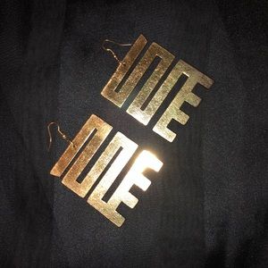 Gold Foil “LOVE” Earrings